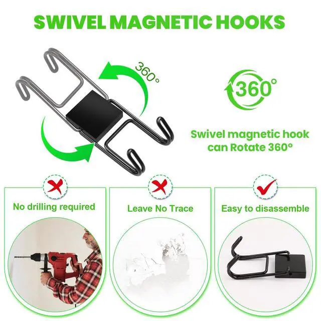 Alt view image 3 of 7 - Magnetic Hooks 6Pcs 50lbs+ Magnet Hook Cruise Essentials Black