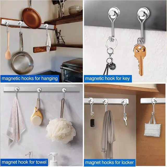 Alt view image 5 of 7 - Swivel Magnetic Hooks, 30LBS, Pack of 12