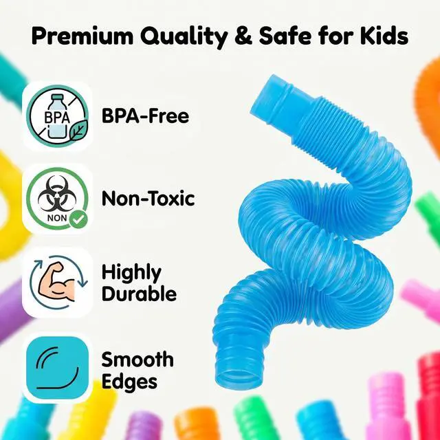 Alt view image 7 of 7 - 32 Pack Pop Tubes Sensory Toys Party Favors Fidget Toys Bulk for Kids