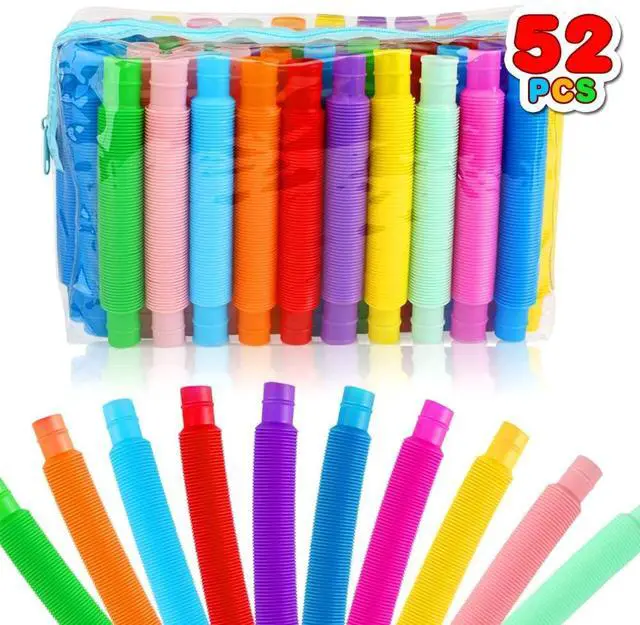 Main image of 52 Pack Pop Tubes, Sensory Toys Party Favors for Kids 8-12 Fidget Toys for Anxiety Goodie Bag Stuffers Treasure Box Classroom Prizes Gifts for 3 4 5 6 7 8 9 Year Old Boys Girls Toddlers- 10 Colors