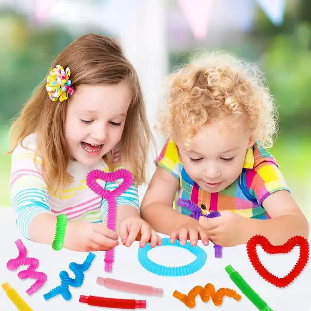 Alt view image 2 of 7 - 52 Pack Pop Tubes, Sensory Toys Party Favors for Kids 8-12 Fidget Toys for Anxiety Goodie Bag Stuffers Treasure Box Classroom Prizes Gifts for 3 4 5 6 7 8 9 Year Old Boys Girls Toddlers- 10 Colors