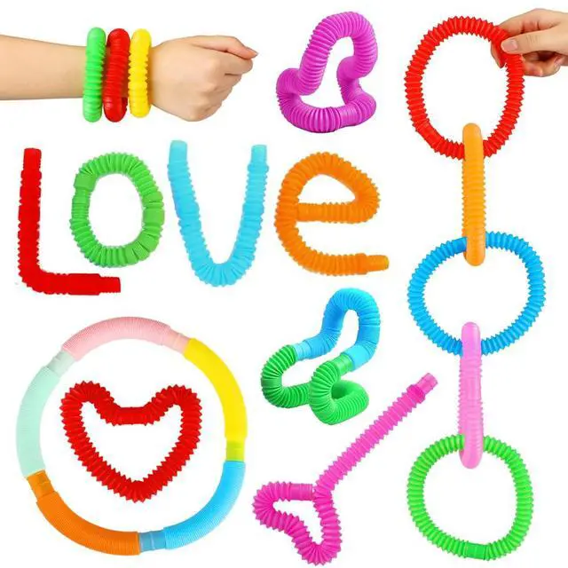 Alt view image 4 of 7 - 52 Pack Pop Tubes, Sensory Toys Party Favors for Kids 8-12 Fidget Toys for Anxiety Goodie Bag Stuffers Treasure Box Classroom Prizes Gifts for 3 4 5 6 7 8 9 Year Old Boys Girls Toddlers- 10 Colors