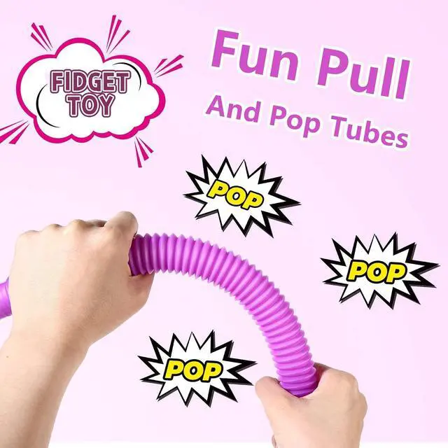 Alt view image 6 of 6 - Large 8 Pcs Pop Tubes Sensory Fidget TubesToddler Toys