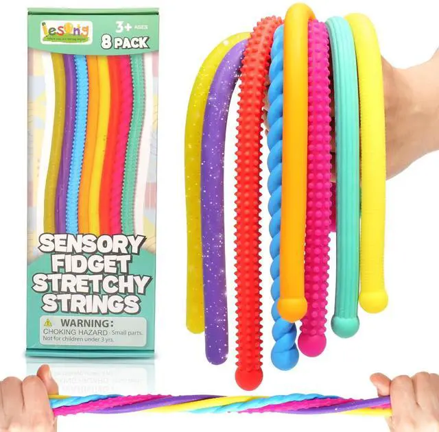 Main image of Sensory Autism Toys for Kids - Textured Stretchy Fidget Toys for Stress - Sensory Toys Special Needs for Autistic Toddlers Boys Girls Stocking Stuffers Gifts, Treasure Prizes Classroom - 8 Pack
