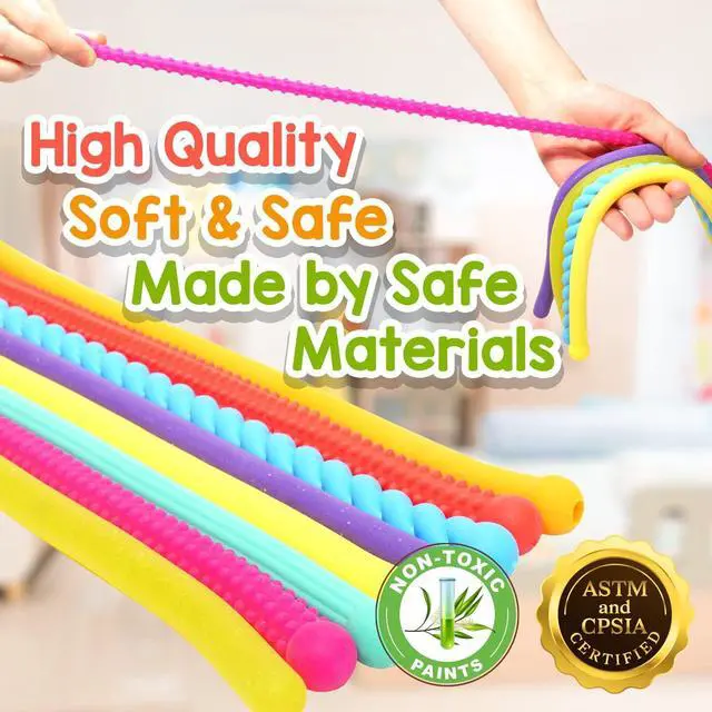 Alt view image 3 of 6 - Sensory Autism Toys for Kids - Textured Stretchy Fidget Toys for Stress - Sensory Toys Special Needs for Autistic Toddlers Boys Girls Stocking Stuffers Gifts, Treasure Prizes Classroom - 8 Pack