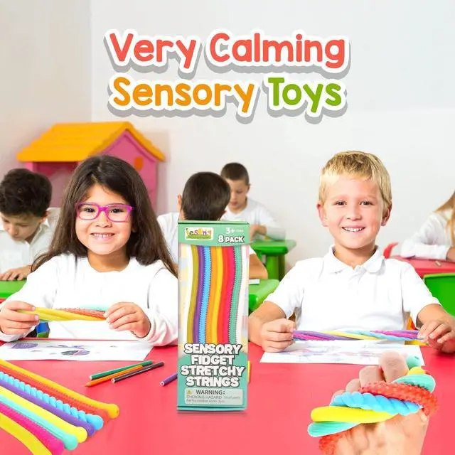Alt view image 4 of 6 - Sensory Autism Toys for Kids - Textured Stretchy Fidget Toys for Stress - Sensory Toys Special Needs for Autistic Toddlers Boys Girls Stocking Stuffers Gifts, Treasure Prizes Classroom - 8 Pack