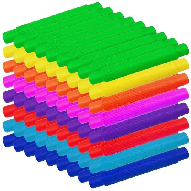 Main image of 48 Pcs Pop Tubes Party Favor for Kids, Fidget Toys for Easter Basket Goodie Bag Stuffers , Pop Tubes Bulk for School Classroom Rewards Prizes Birthday Christmas Valentine Gift