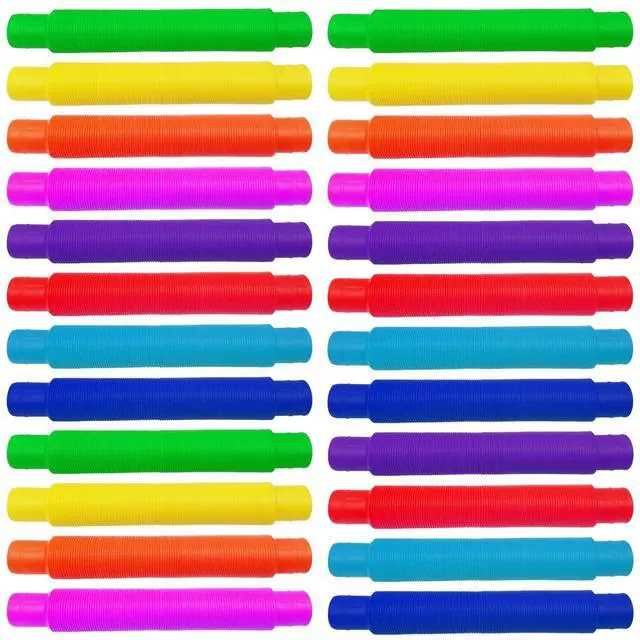 Alt view image 3 of 7 - 48 Pcs Pop Tubes Party Favor for Kids, Fidget Toys for Easter Basket Goodie Bag Stuffers , Pop Tubes Bulk for School Classroom Rewards Prizes Birthday Christmas Valentine Gift