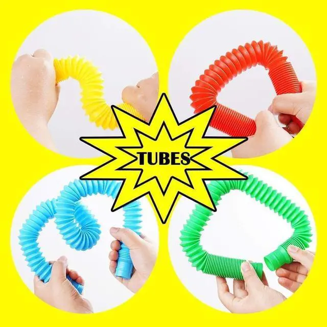 Alt view image 5 of 7 - 48 Pcs Pop Tubes Party Favor for Kids, Fidget Toys for Easter Basket Goodie Bag Stuffers , Pop Tubes Bulk for School Classroom Rewards Prizes Birthday Christmas Valentine Gift