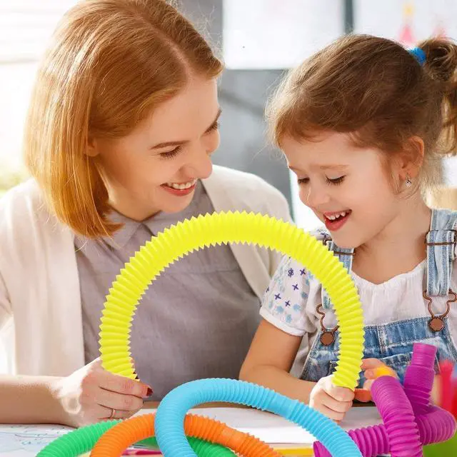Alt view image 6 of 7 - 48 Pcs Pop Tubes Party Favor for Kids, Fidget Toys for Easter Basket Goodie Bag Stuffers , Pop Tubes Bulk for School Classroom Rewards Prizes Birthday Christmas Valentine Gift