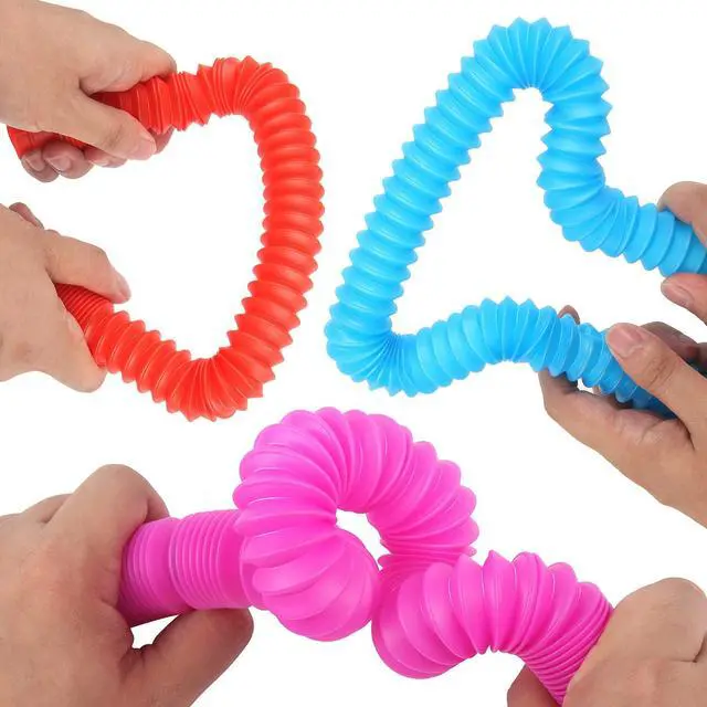 Alt view image 5 of 7 - 7 Pieces Jumbo Pop Toobs Fidget Toys,Pop Tubes Sensory Toys for Kids Adults DIY Decompression ADHD Autism