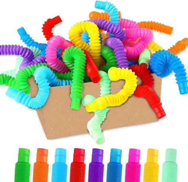 Main image of Pop Tubes, Sensory Fidget Tubes, 12 Pack, Large