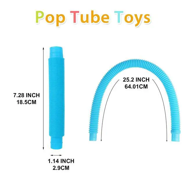 Alt view image 2 of 7 - Pop Tubes, Sensory Fidget Tubes, 12 Pack, Large
