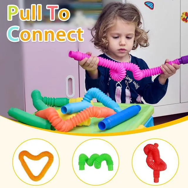 Alt view image 6 of 7 - Pop Tubes, Sensory Fidget Tubes, 12 Pack, Large