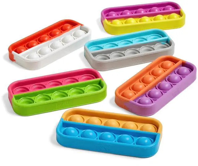 Main image of Ten Frame Sensory Bubble Poppers, Push Pop Fidget Toys for Kids, Math Manipulatives Kindergarten, Calm Down Corner Supplies, Fine Motor Skills, Toddler Car Toys for Travel (Set of 6)