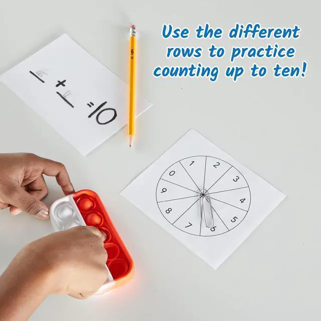 Alt view image 3 of 7 - Ten Frame Sensory Bubble Poppers, Push Pop Fidget Toys for Kids, Math Manipulatives Kindergarten, Calm Down Corner Supplies, Fine Motor Skills, Toddler Car Toys for Travel (Set of 6)