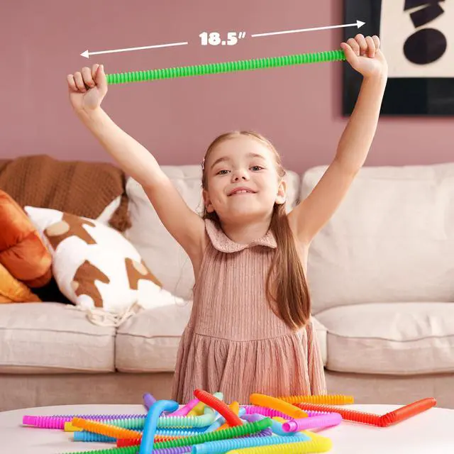 Alt view image 4 of 7 - 36 Pack Pop Tubes, Sensory Toys (Small) Fidget Toys Party Favors - 9 Colors, Creativity Learning & Fun for Kids - Perfect for Prizes Goodie Bags, Classroom School Reward