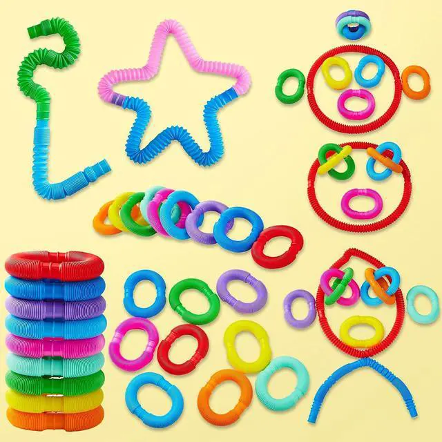 Alt view image 7 of 7 - 36 Pack Pop Tubes, Sensory Toys (Small) Fidget Toys Party Favors - 9 Colors, Creativity Learning & Fun for Kids - Perfect for Prizes Goodie Bags, Classroom School Reward