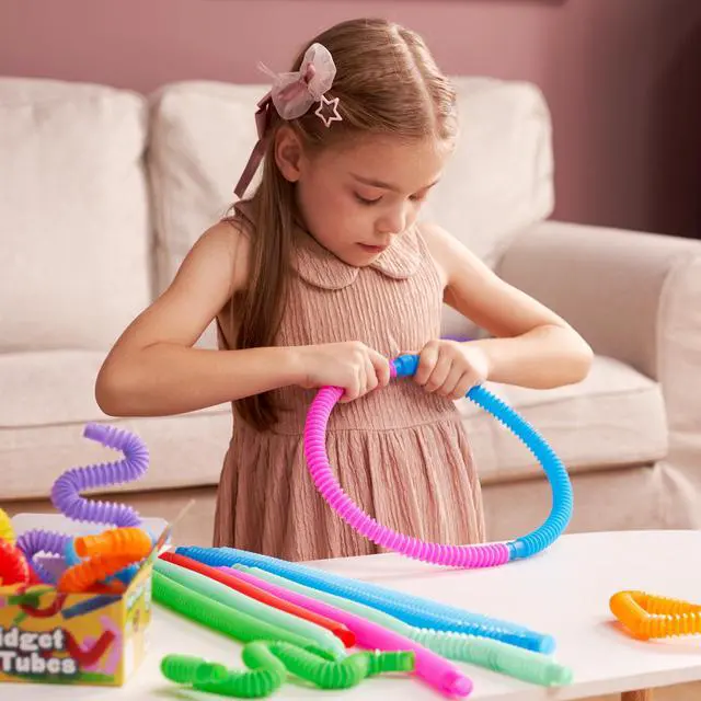 Alt view image 5 of 7 - 36 Pack Pop Tubes, Sensory Toys (Small) Fidget Toys Party Favors - 9 Colors, Creativity Learning & Fun for Kids - Perfect for Prizes Goodie Bags, Classroom School Reward