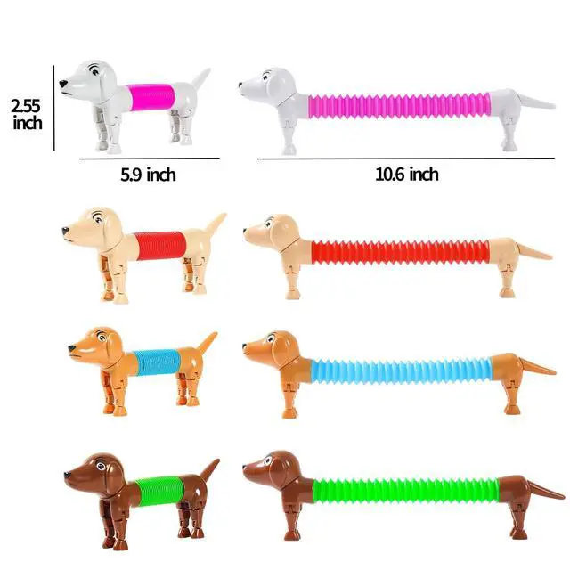 Alt view image 6 of 7 - Dog pop Tubes fidgets, Sensory Toys for Kids with Autism,Fidget Toys for Toddlers,Dog Party Favors, Stocking Stuffers for Kids4 Pack Dog