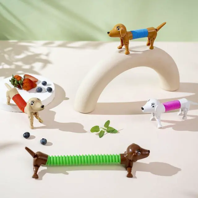 Alt view image 7 of 7 - Dog pop Tubes fidgets, Sensory Toys for Kids with Autism,Fidget Toys for Toddlers,Dog Party Favors, Stocking Stuffers for Kids4 Pack Dog