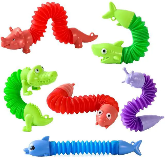 Main image of Pop Tubes - Animal Fidget Toys, Sensory Toys for Toddlers 3-4, Party Favors for Kids 3-8