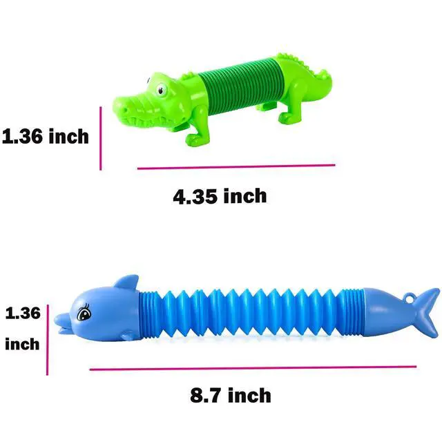 Alt view image 4 of 7 - Pop Tubes - Animal Fidget Toys, Sensory Toys for Toddlers 3-4, Party Favors for Kids 3-8