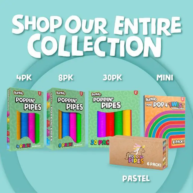 Alt view image 6 of 7 - Pop Tubes - Sensory Toys - Toddler Toys - Imaginative Play & Stimulating Creative Learning - Hours of Fun for Kids - Tons of Ways to Play - Non-Mouthable Toy 3+ - 6 Pack Medium