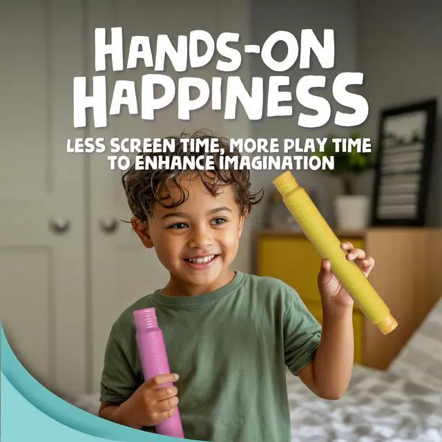 Alt view image 7 of 7 - Pop Tubes - Sensory Toys - Toddler Toys - Imaginative Play & Stimulating Creative Learning - Hours of Fun for Kids - Tons of Ways to Play - Non-Mouthable Toy 3+ - 6 Pack Medium