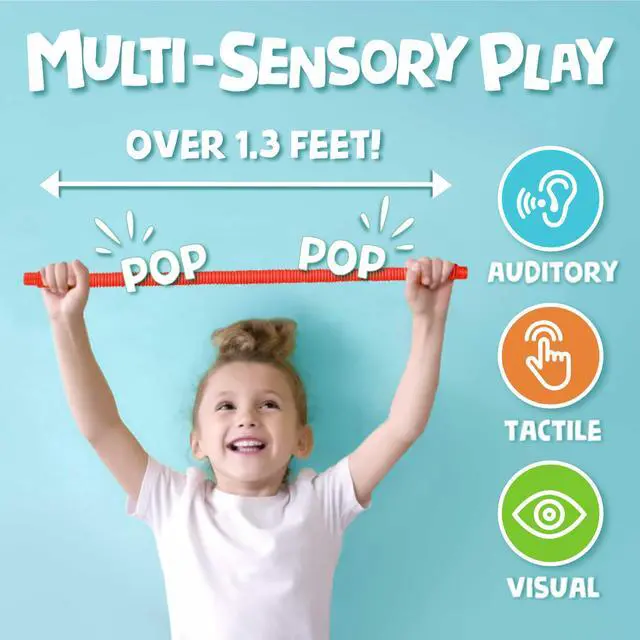 Alt view image 3 of 7 - Pop Tubes - Sensory Toys - Fidget Toys - Imaginative Play & Stimulating Creative Learning - Hours of Fun for Kids - Tons of Ways to Play - Non-Mouthable Toy 3+ - 8 Pack Small