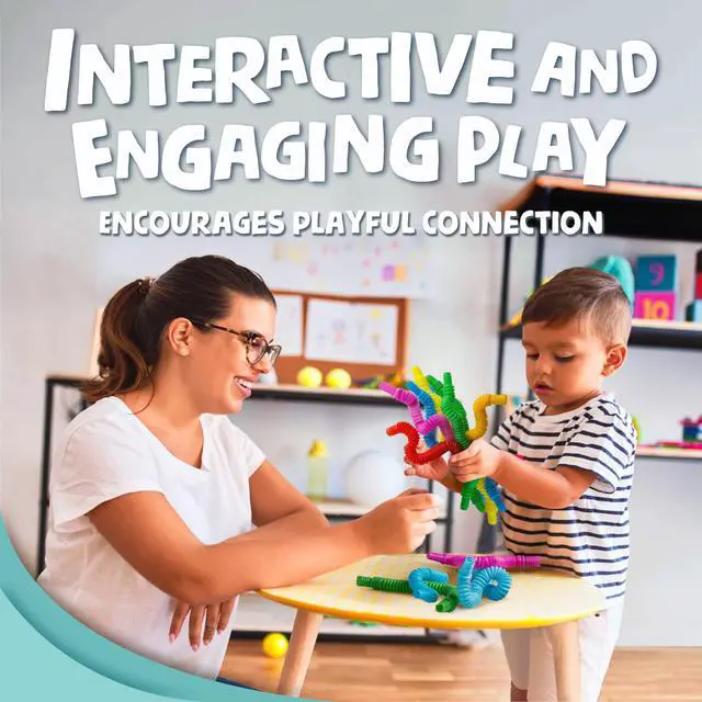 Alt view image 5 of 7 - Pop Tubes - Sensory Toys - Fidget Toys - Imaginative Play & Stimulating Creative Learning - Hours of Fun for Kids - Tons of Ways to Play - Non-Mouthable Toy 3+ - 8 Pack Small