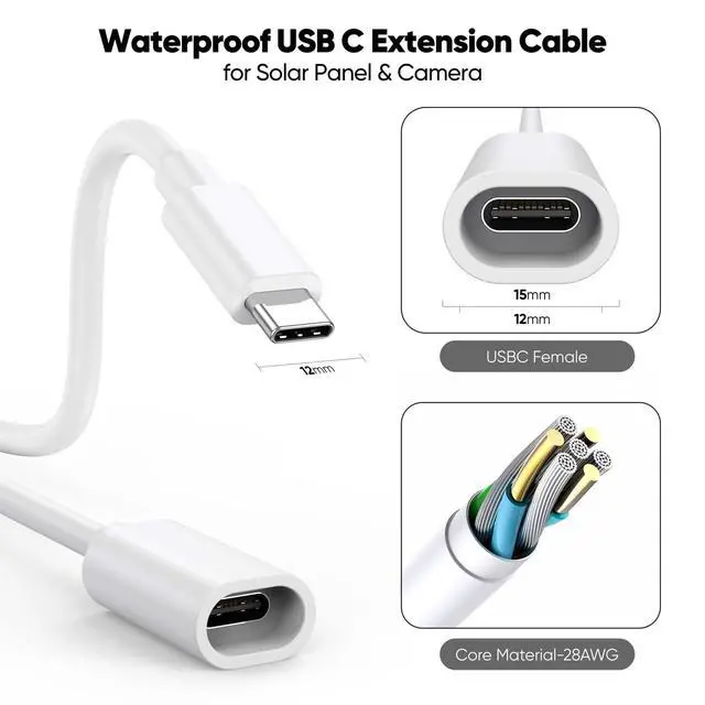 Alt view image 5 of 7 - 3.3FT USBC Extension Cable for Power Charging
