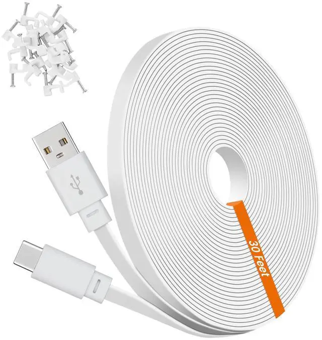 Main image of 30ft USB C Cable for Ring Pan-Tilt Indoor Cam 2024 Release Camera, White
