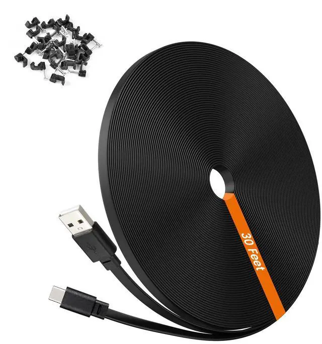 Main image of 30ft USB C Cable for Ring Pan-Tilt Indoor Cam 2024 Release Camera, Black