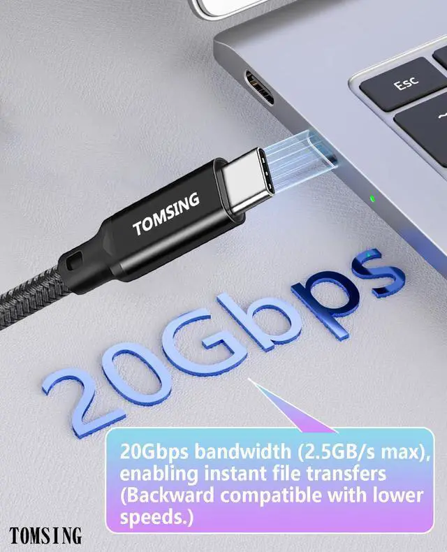Alt view image 6 of 7 - USB C Extension Cable 20Gbps 4K@60HZ,3.3FTUSB 3.2 Type C Male to Female Extension Charging & Sync for Smartphone,Tablets,Laptops PlayStation, Xbox,Printer, Camera and More