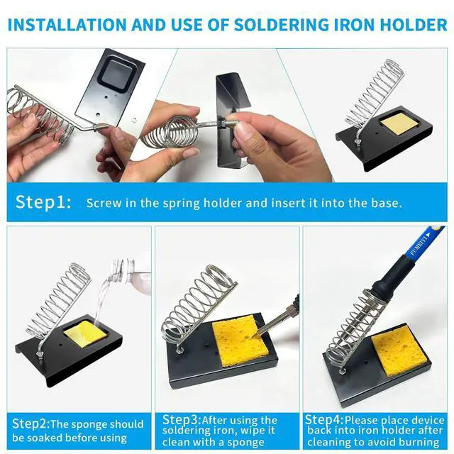 Alt view image 3 of 6 - Soldering Iron Kit, 21-in-1 with Adjustable Temperature, 5 Soldering Tips, 60W Soldering Iron, Solder Wire, Desoldering Pump, Stand - A Welding for Electronic Hobbyist DIY with 110V US Plug