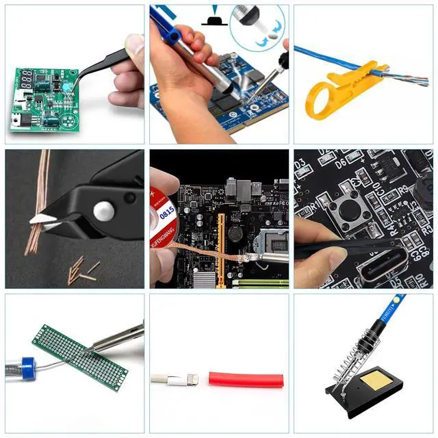 Alt view image 4 of 6 - Soldering Iron Kit, 21-in-1 with Adjustable Temperature, 5 Soldering Tips, 60W Soldering Iron, Solder Wire, Desoldering Pump, Stand - A Welding for Electronic Hobbyist DIY with 110V US Plug