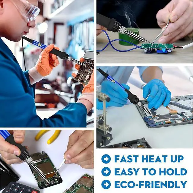 Alt view image 6 of 7 - 60W Soldering Iron Kit, 110V Soldering Iron Adjustable Temperature