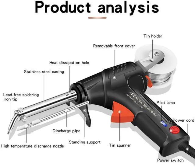 Alt view image 3 of 7 - Soldering Iron Kit, Multifunctional Handheld Welding Machine, Portable External Heated Industrial Welding Machine with Adjustable Temperature 390-840°F for Electronics Welding Repair DIY (4)