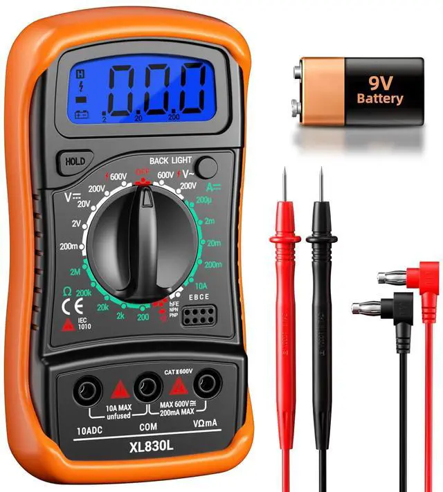 Main image of Digital Multimeter with Case, AC/DC Voltmeter, Ammeter and Ohmmeter
