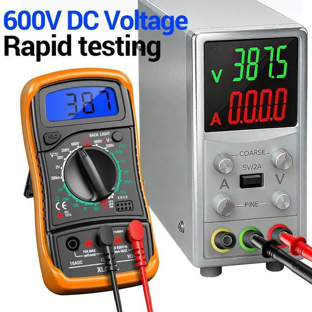 Alt view image 3 of 7 - Digital Multimeter with Case, AC/DC Voltmeter, Ammeter and Ohmmeter