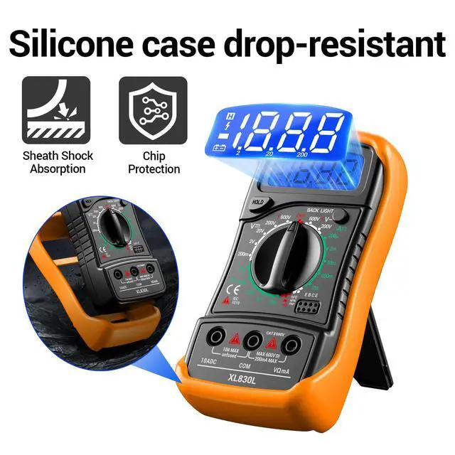 Alt view image 5 of 7 - Digital Multimeter with Case, AC/DC Voltmeter, Ammeter and Ohmmeter