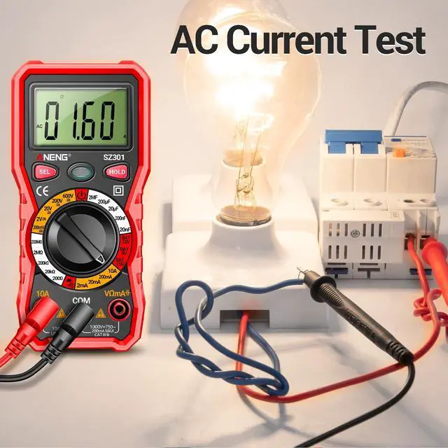 Alt view image 3 of 7 - Multimeter with Case,Ohm Volt Amp Meter,Digital Voltage Tester