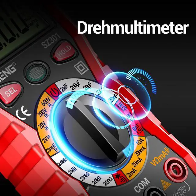 Alt view image 2 of 7 - Multimeter with Case,Ohm Volt Amp Meter,Digital Voltage Tester