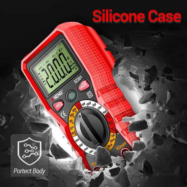 Alt view image 7 of 7 - Multimeter with Case,Ohm Volt Amp Meter,Digital Voltage Tester