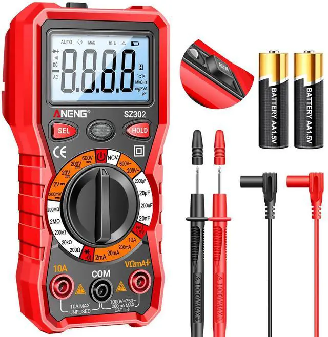 Main image of Multimeter with Case,Volt Amp Meter with Backlit LCD,NCV,Flashlight