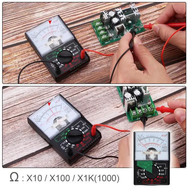 Alt view image 6 of 7 - Analog Multimeter, AC/DC Volt 1000V Voltmeter Amp Volt Ohm Voltage Tester Meter with Test Leads and Battery Included
