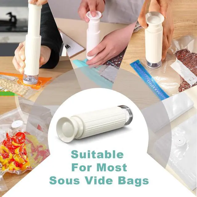 Alt view image 3 of 6 - Manual Vacuum Seal Pump for Food Storage, Food Saver Vacuum Sealer Handheld for Sous Vide Bags & Vacuum Containers, Jar Vacuum Sealer for Wide & Regular Mouth Mason Jars (Only Pump)