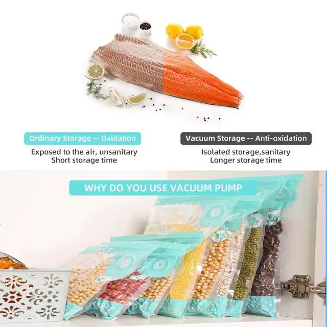 Alt view image 5 of 6 - Sous Vide Bags Reusable, Vacuum Food Storage Bags 15 pcs (S M L each size 5pcs) Comes with 4 sealing sliders PA&PE material Double zipper Long-lasting freshness Bag for Cooking, Food Storage