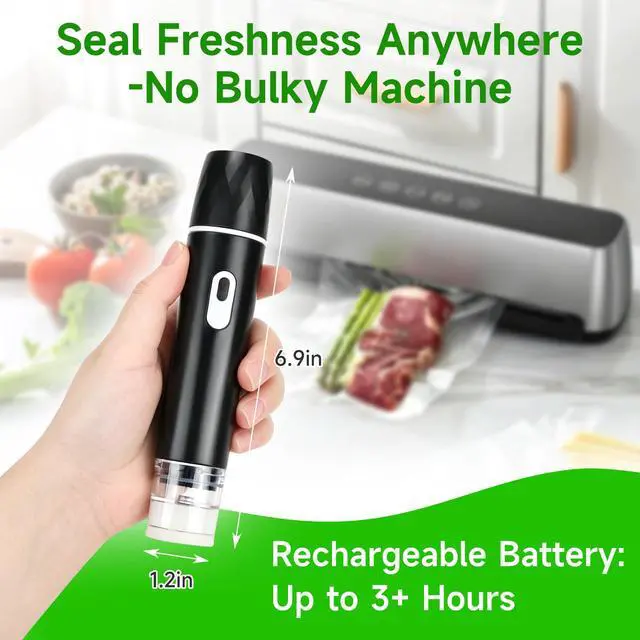 Alt view image 5 of 7 - Compact Vacuum Sealer for food, with 10 Reusable Vacuum Bags
